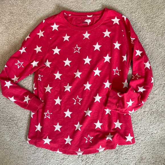 Sonoma Tops - Sonoma Long Sleeve Top *Red w/ White Stars* EUC | Size L | Patriotic